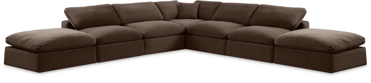 Comfy - 7 Piece Velvet Modular Corner Sectional
