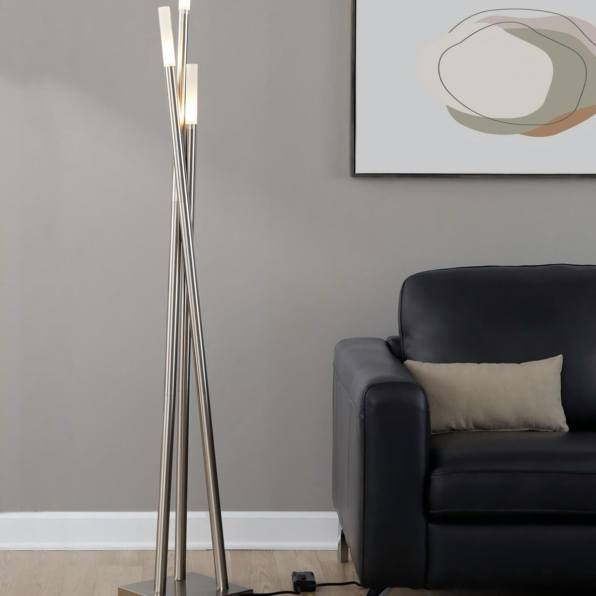 Icicle - Contemporary Floor Lamp - Nickel