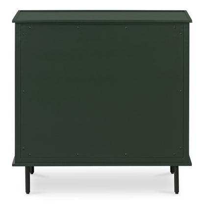Reagan - 3 Drawer Nightstand - Deep Green