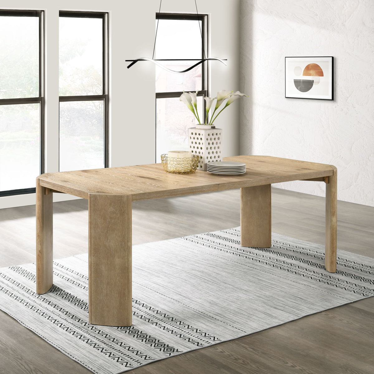 Magnus - Extendable Rectangular Dining Table - Oak Finish
