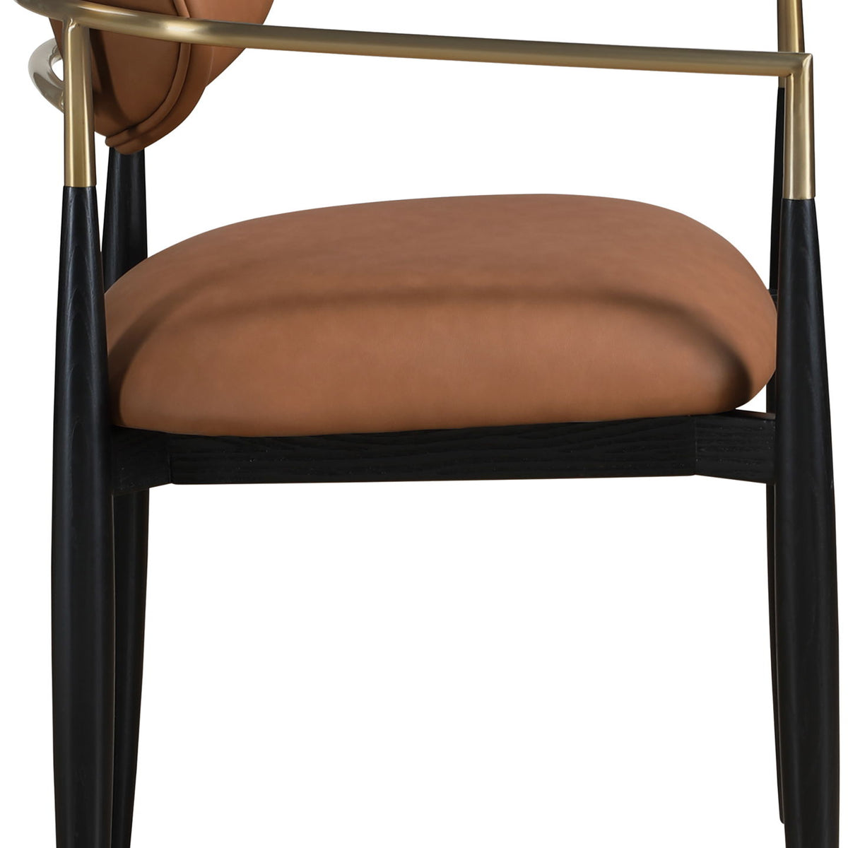 Riccio - Faux Leather Dining Arm Chair (Set of 2) - Black And Gold Frame