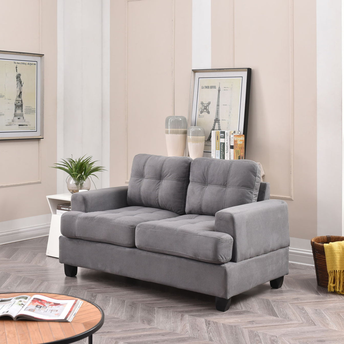 Stylish Transitional Loveseat For Two
