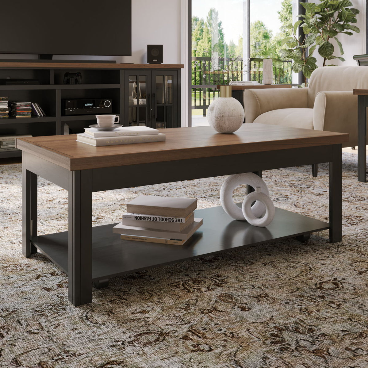 Essex - Coffee Table - Black, Whiskey