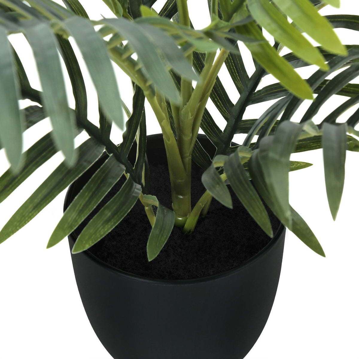 20" Tall, Artificial Plant, Palm, Indoor, Faux, Fake, Table, Greenery, Potted, Real Touch, Decorative - Green / Black