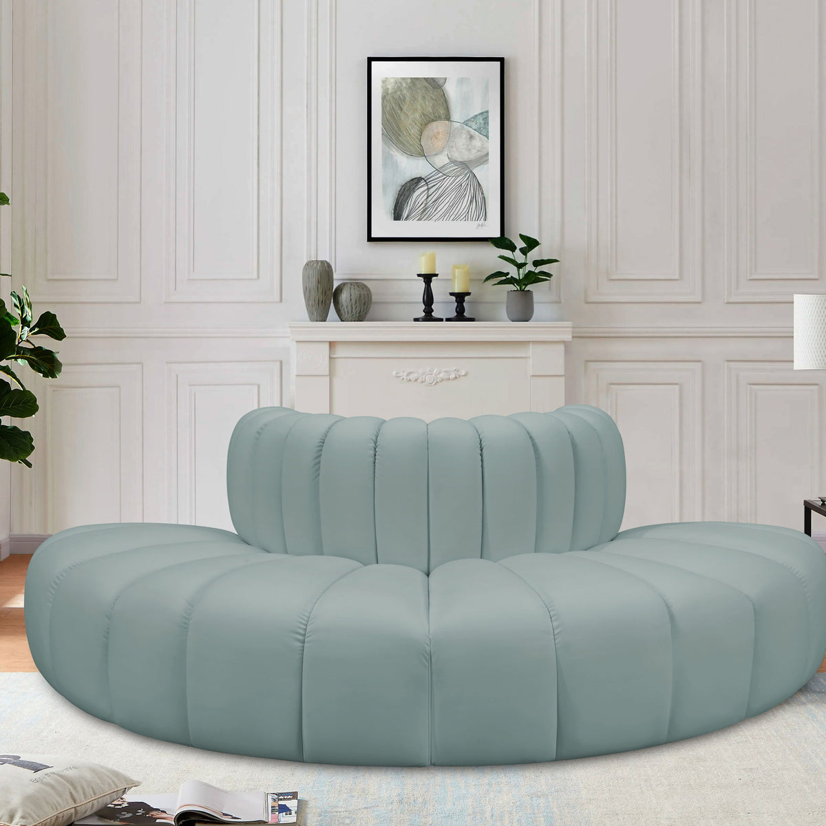 Arc - Faux Leather 4 Piece Modular Sofa