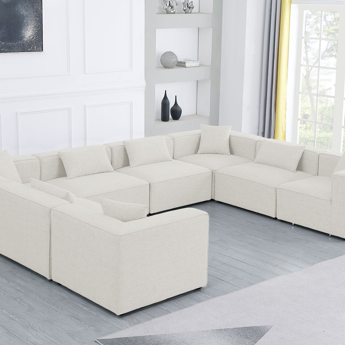 Cube - Linen 8 Piece Modular Sectional