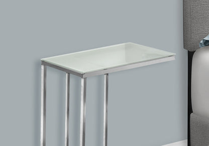 Accent Table, C - Shaped, Tempered Glass, Stylish Design Contemporary & Modern