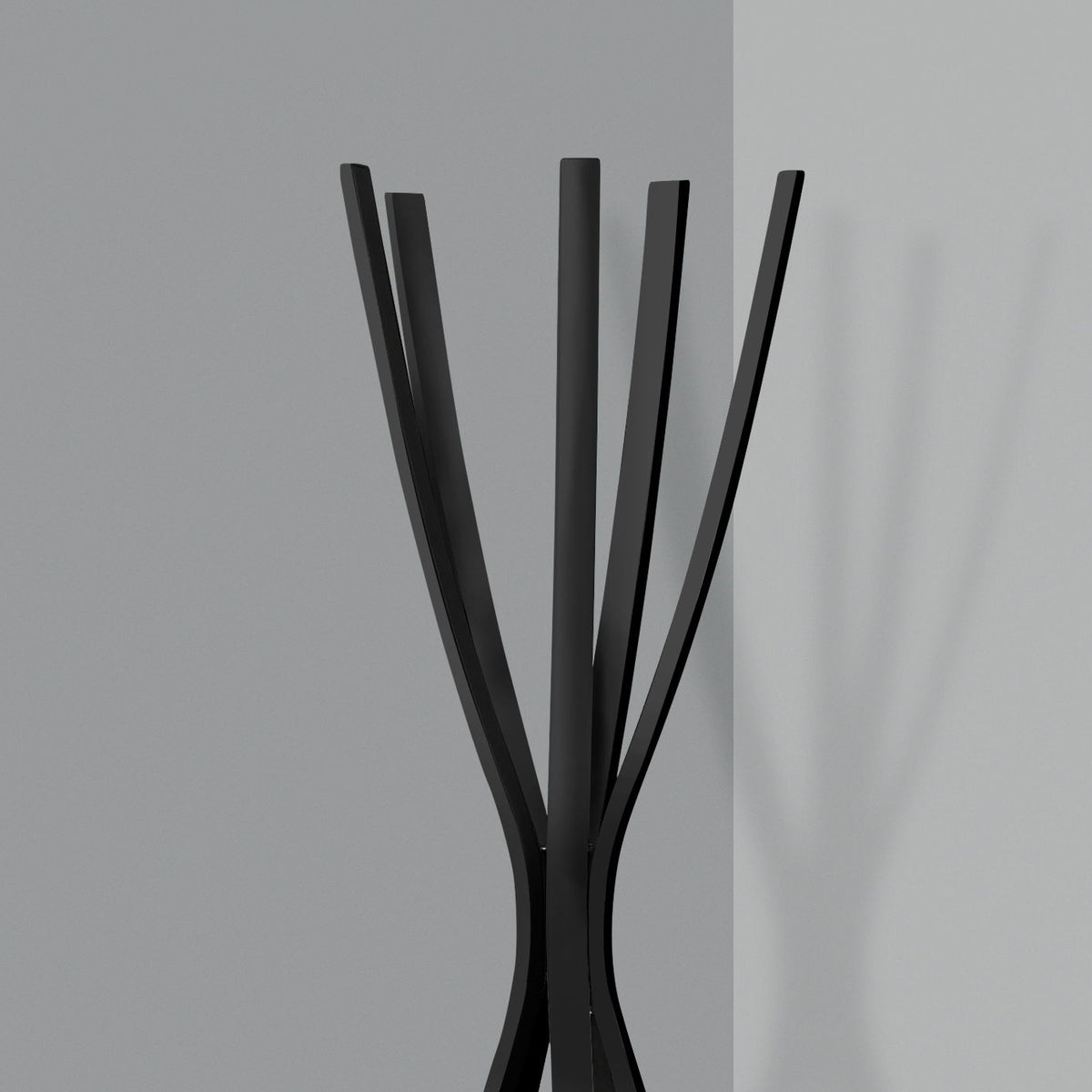 Free Standing Coat Rack 5 Hooks For Entryway - Black