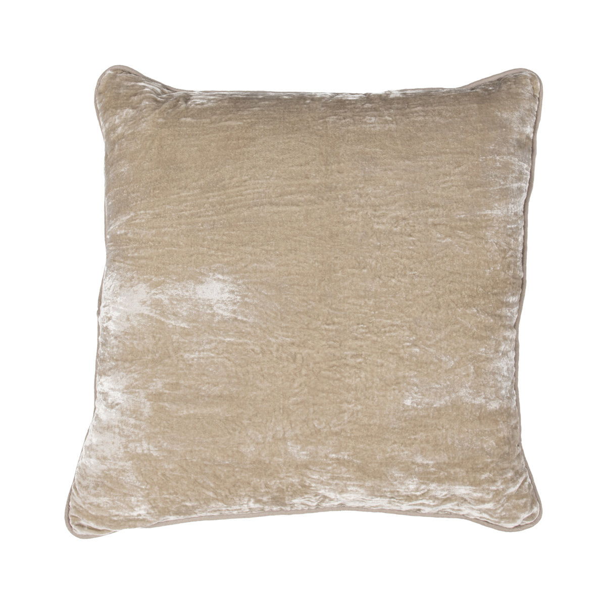 Natural beige lumbar pillow with distressed whitewashed pattern and piped edges
