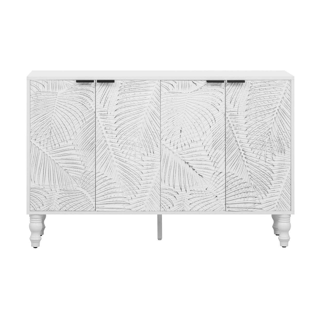 Modern TV Stand With 2 Spacious Storage Space And Anti-Tip Device