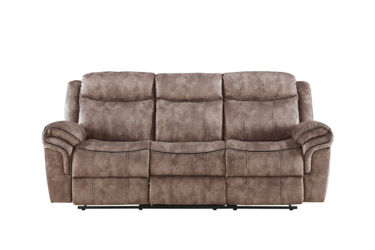 Zubaida - Two Tone Velvet Recliner Sofa With USB Port Drop Down Table