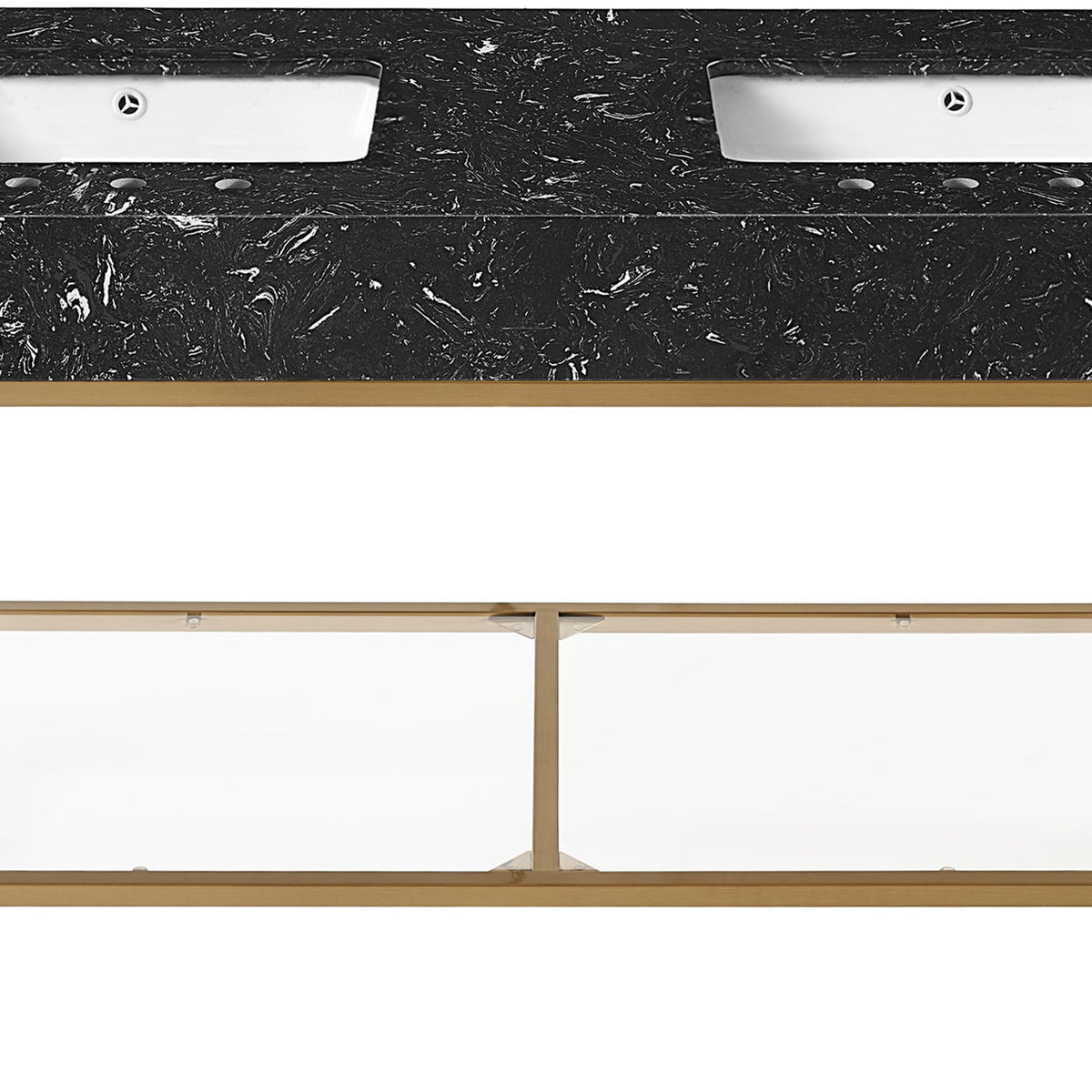 Marmo - Engineered Marble Bathroom Vanity With Gold Base