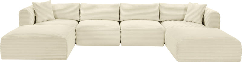 Shaggy - 6 Piece Modular Sectional With 2 Ottomans