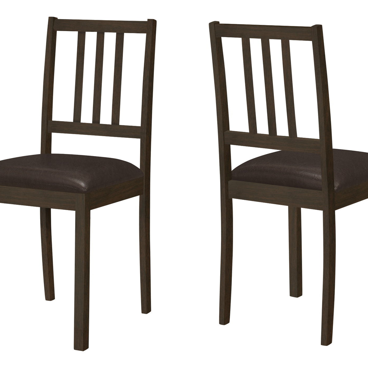 Dining Chair, Side, Upholstered For Dining Room, Transitional (Set of 2) - Brown