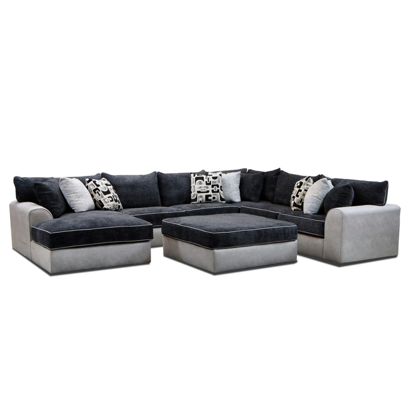 Klein - RHF Sofa With 3 Pillows - Bentley Ash / Zaftig Ebony