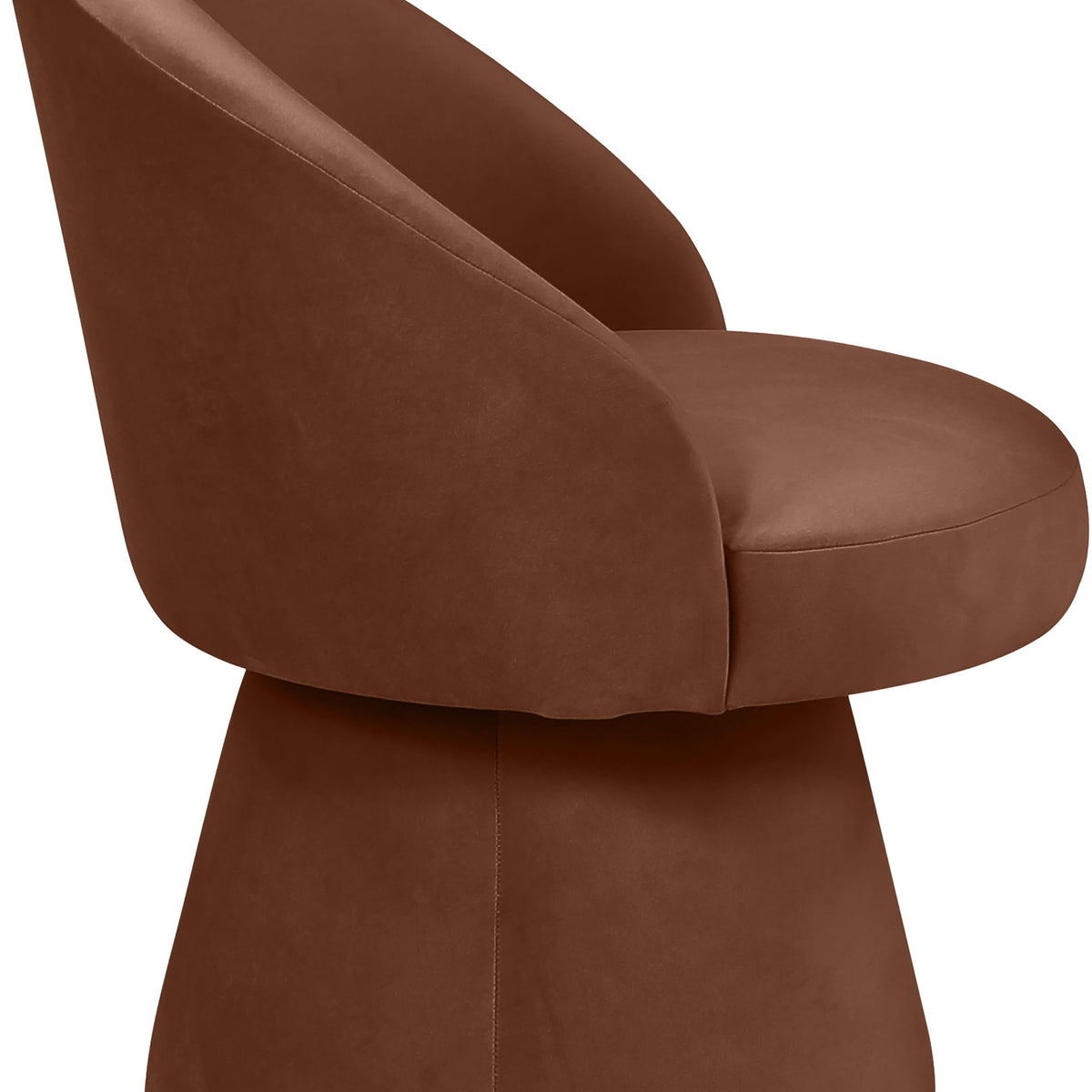 Selene - Velvet Performance Fabric Upholstered Swivel Dining Chair - Cognac