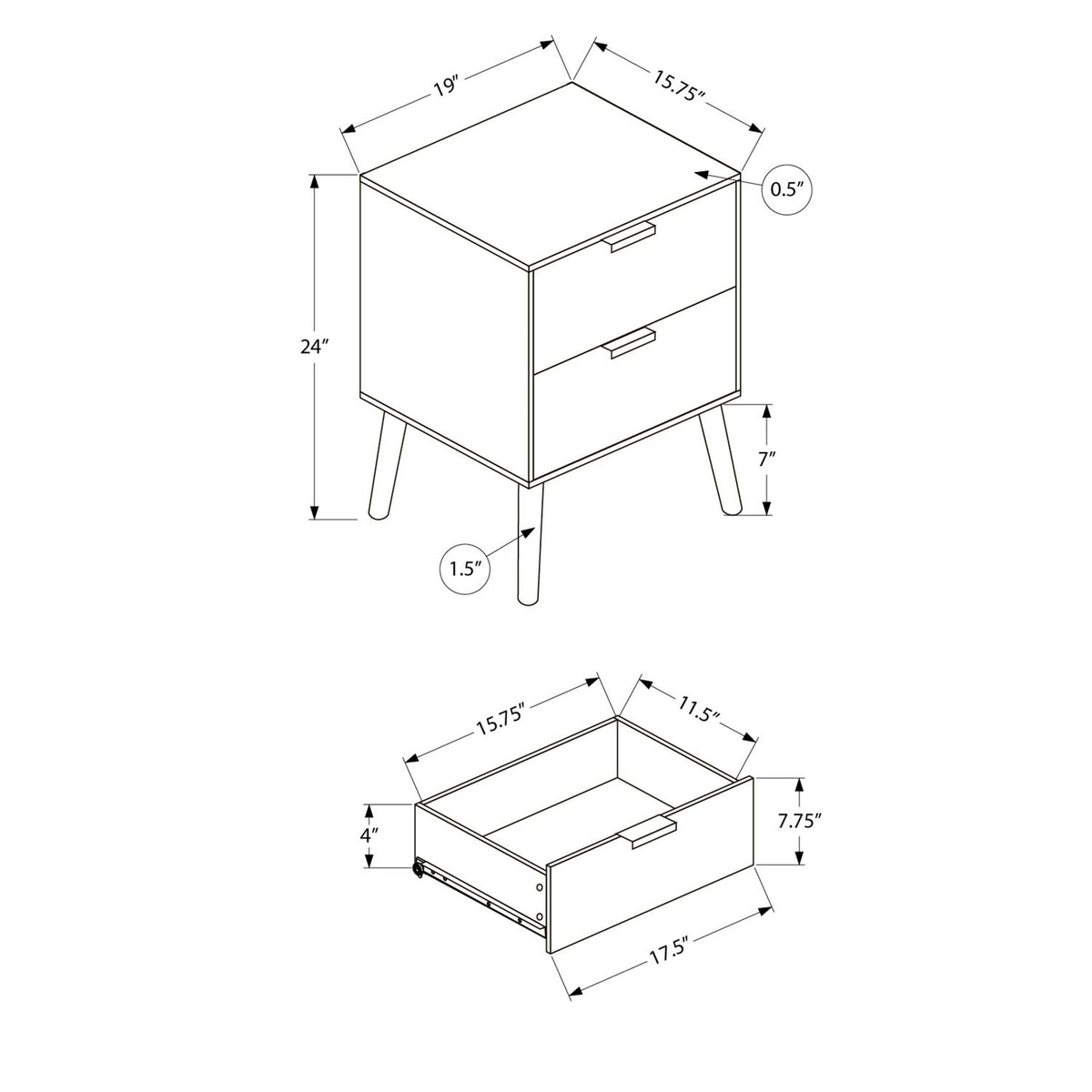 Accent Table With Storage Drawers - Brown