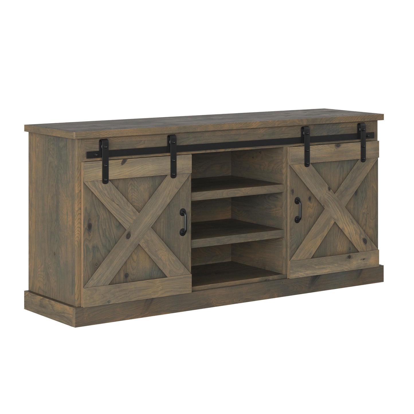 Farmhouse - TV Stand Console - Barnwood