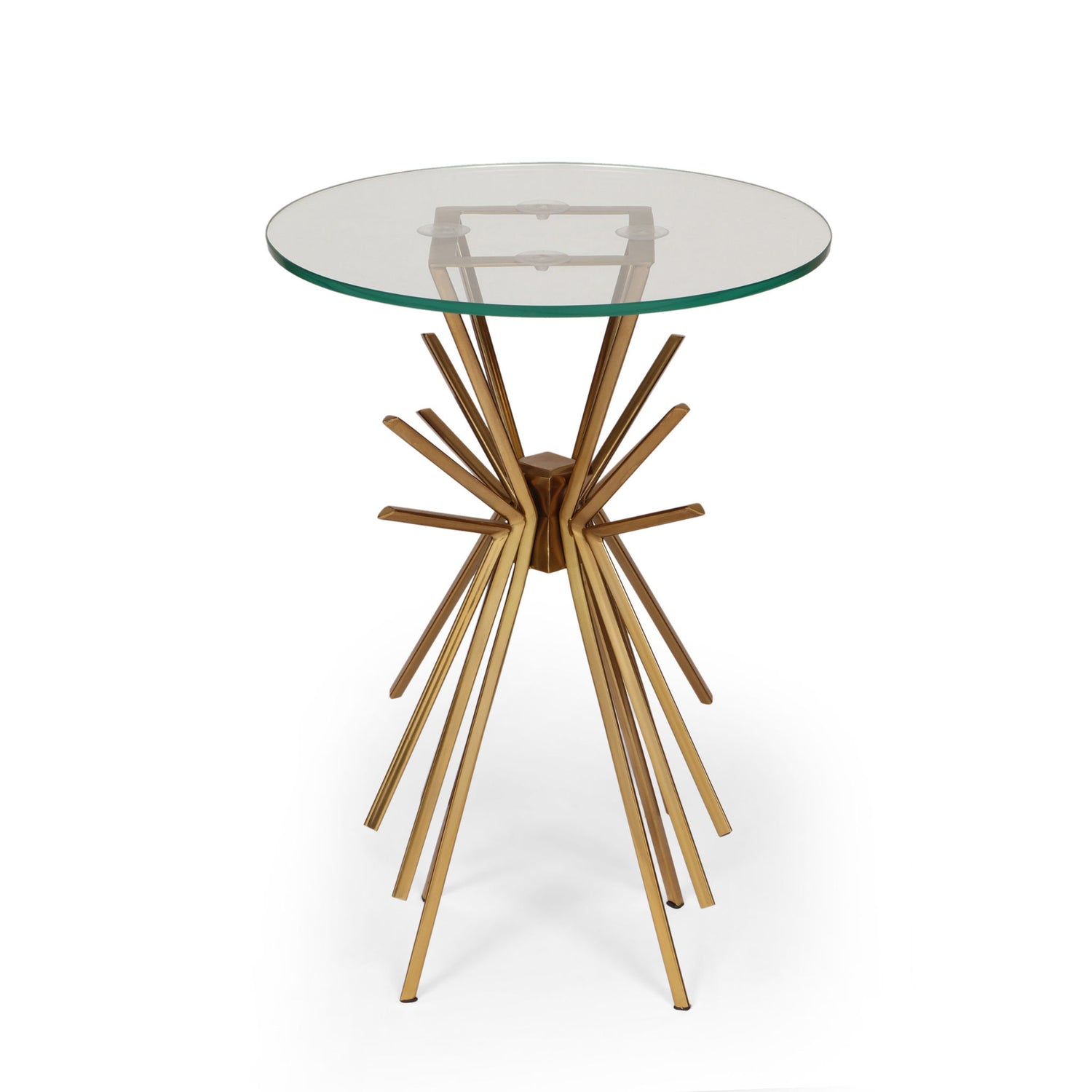 Table With Sunburst Design - Gold