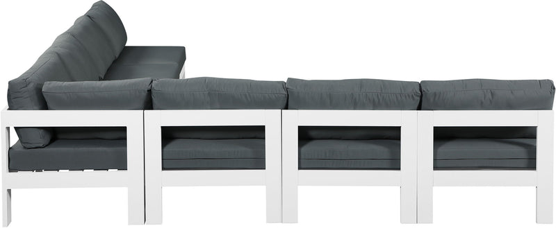 Nizuc - Outdoor Patio 7 Piece Modular Sectional With White Frame