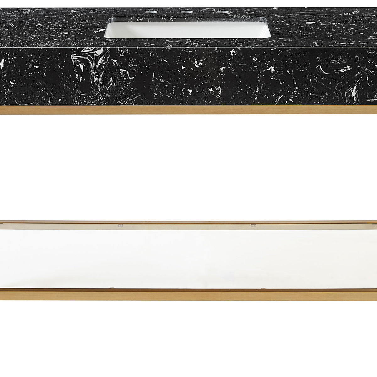 Marmo - Engineered Marble Bathroom Vanity With Gold Base