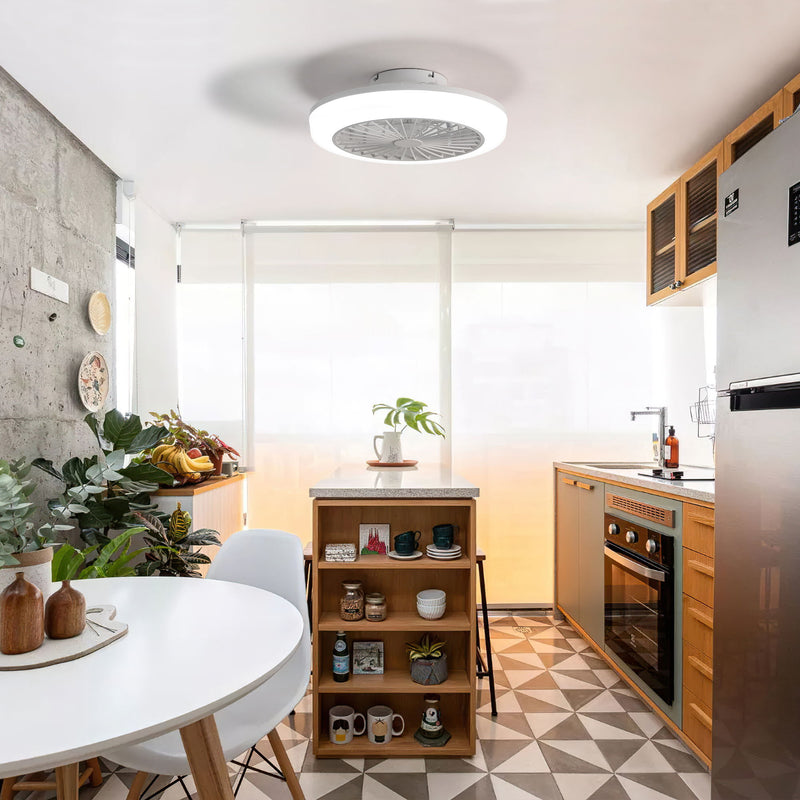 Bladeless Ceiling Fan With Light And Remote Control - White