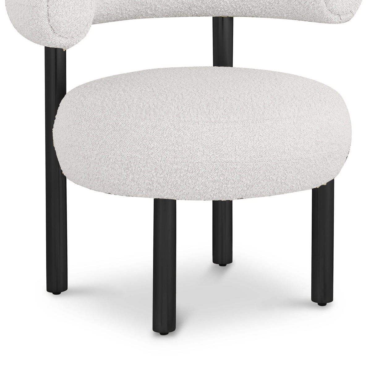 Bordeaux - Boucle Fabric Accent Chair With Black Legs