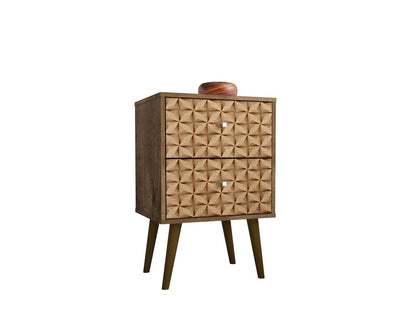 Manhattan Liberty - Nightstand With Rustic Brown Frame