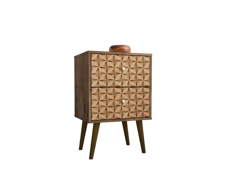 Manhattan Liberty - Nightstand With Rustic Brown Frame