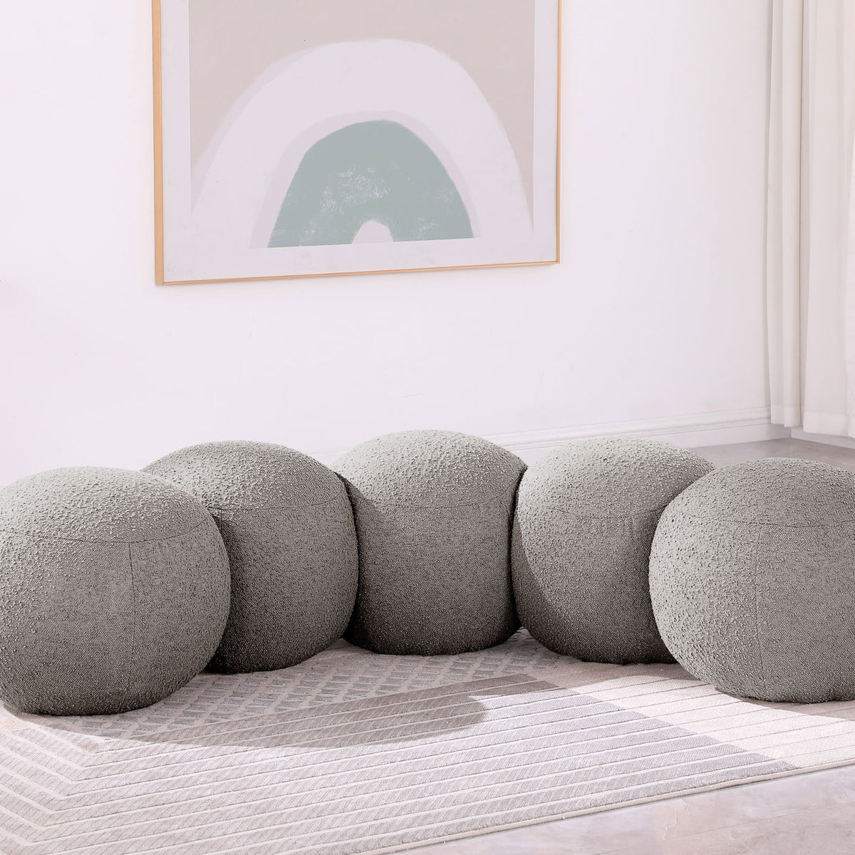 Apollo - Boucle Fabric Bench