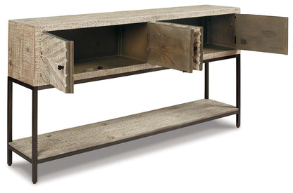 Roanley - Distressed White - Console Sofa Table