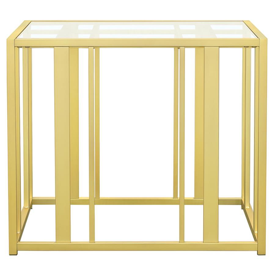 Adri - Rectangular Glass Top Side End Table