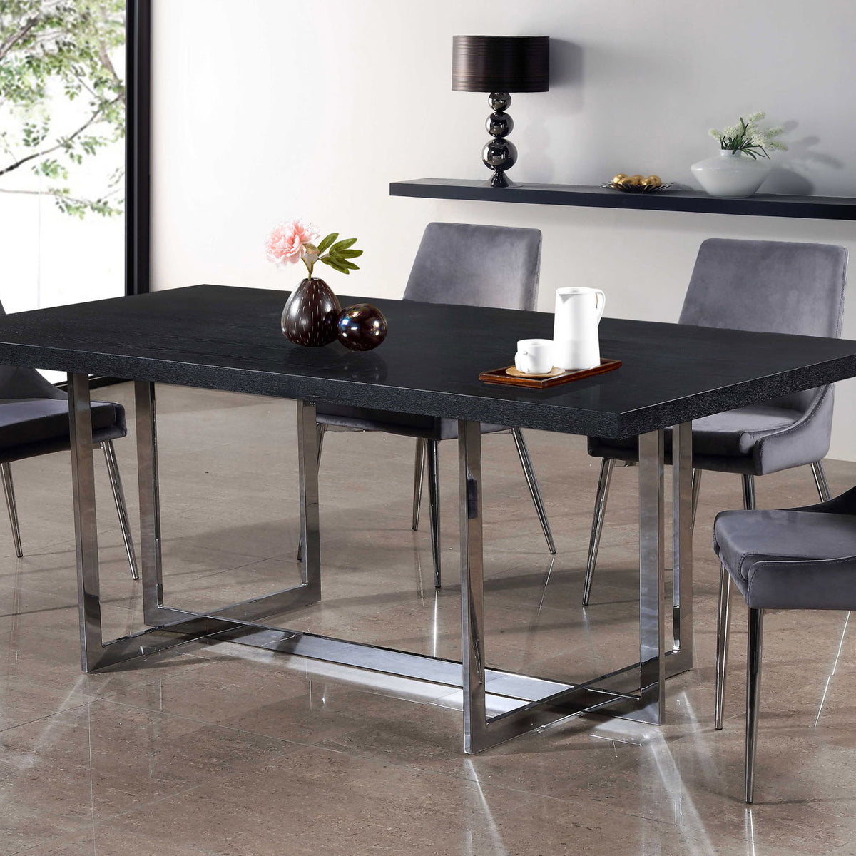 Karina - Dining Chair with Chrome Legs (Set of 2)