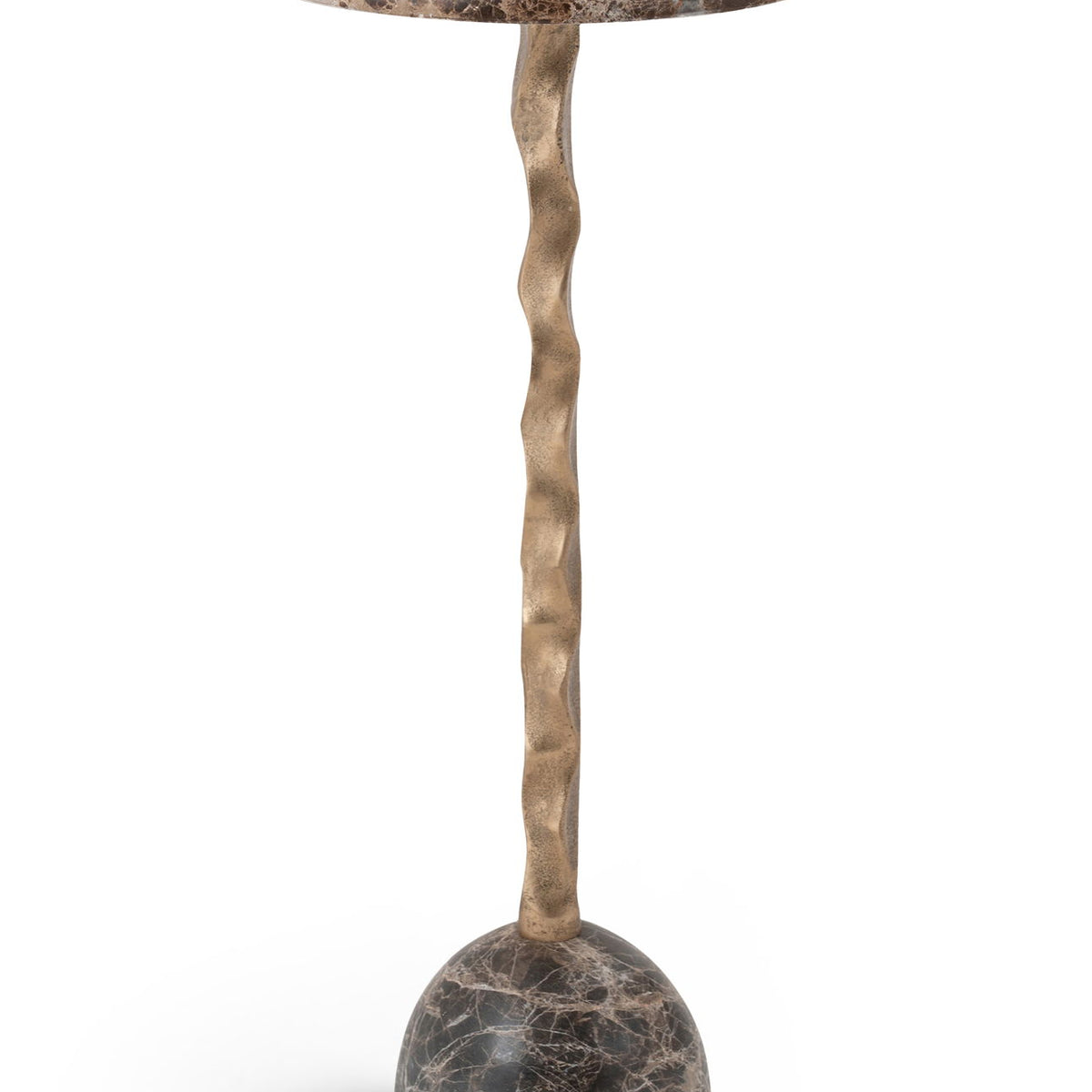 Helix - Genuine Marble Top And Aluminum Base End / Side Table