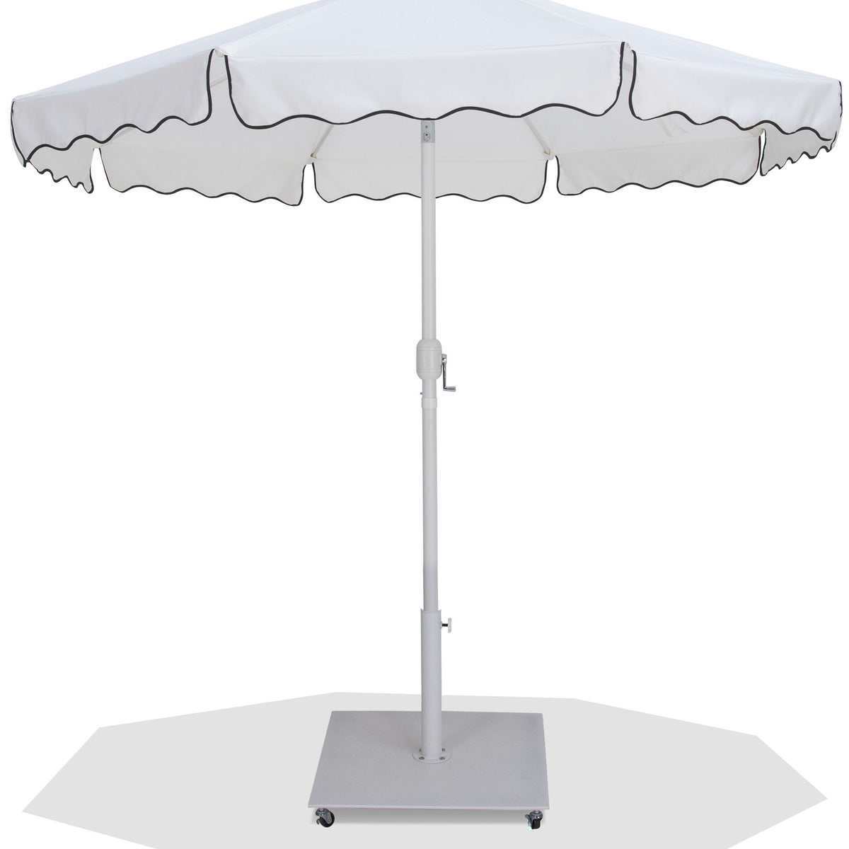 Amalfi - Aluminum Patio Umbrella - White Base / White Pole