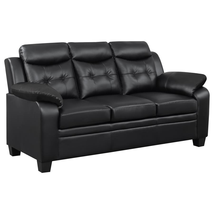 Finley - Upholstered Padded Arm Tufted Sofa - Black