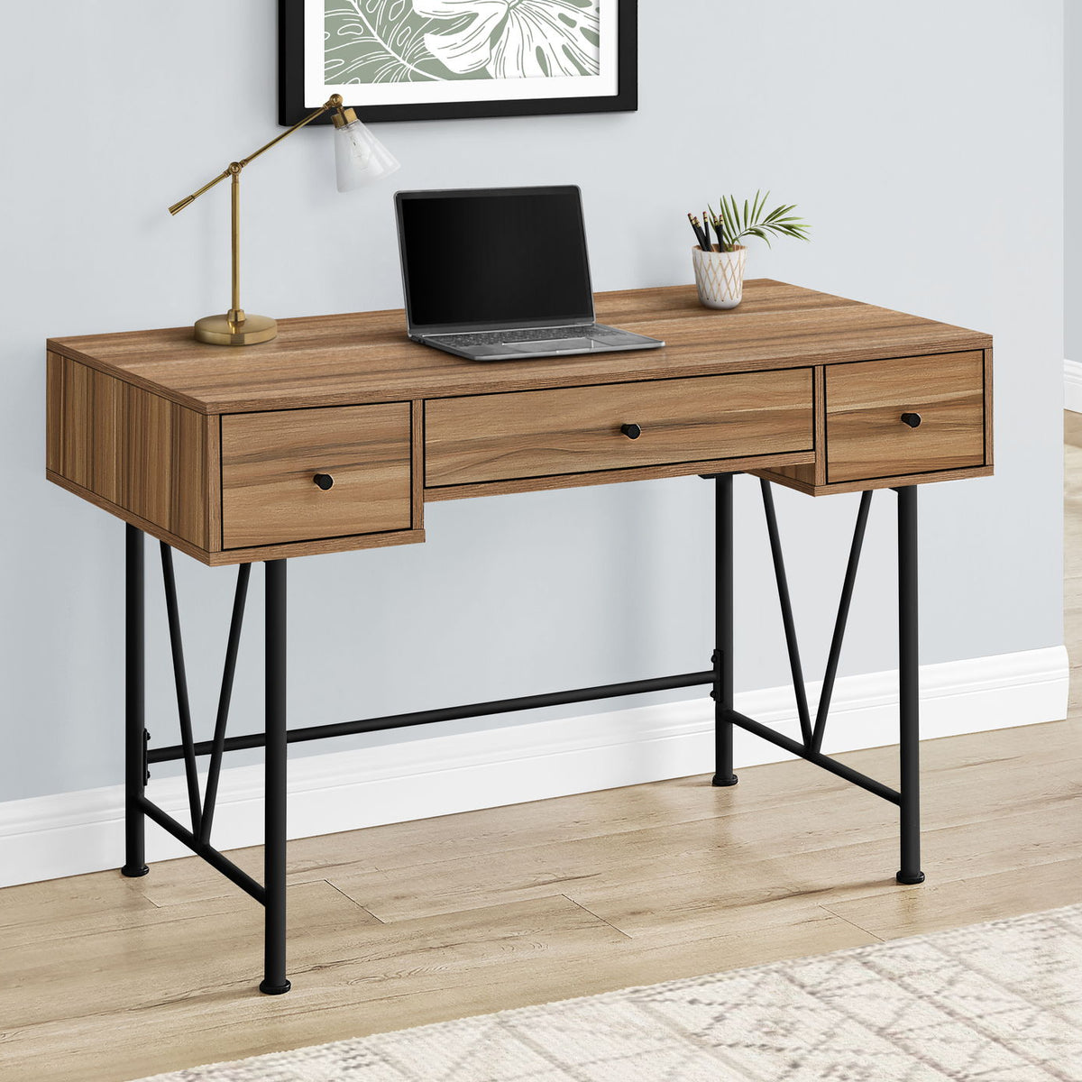 Computer Desk For Home Office, Stylish Design, Storage Drawers, Transitional