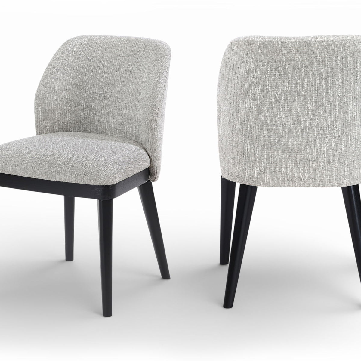 Valeo - Linen Textured Fabric Upholstered Dining Chair (Set of 2) - Painted Black Base