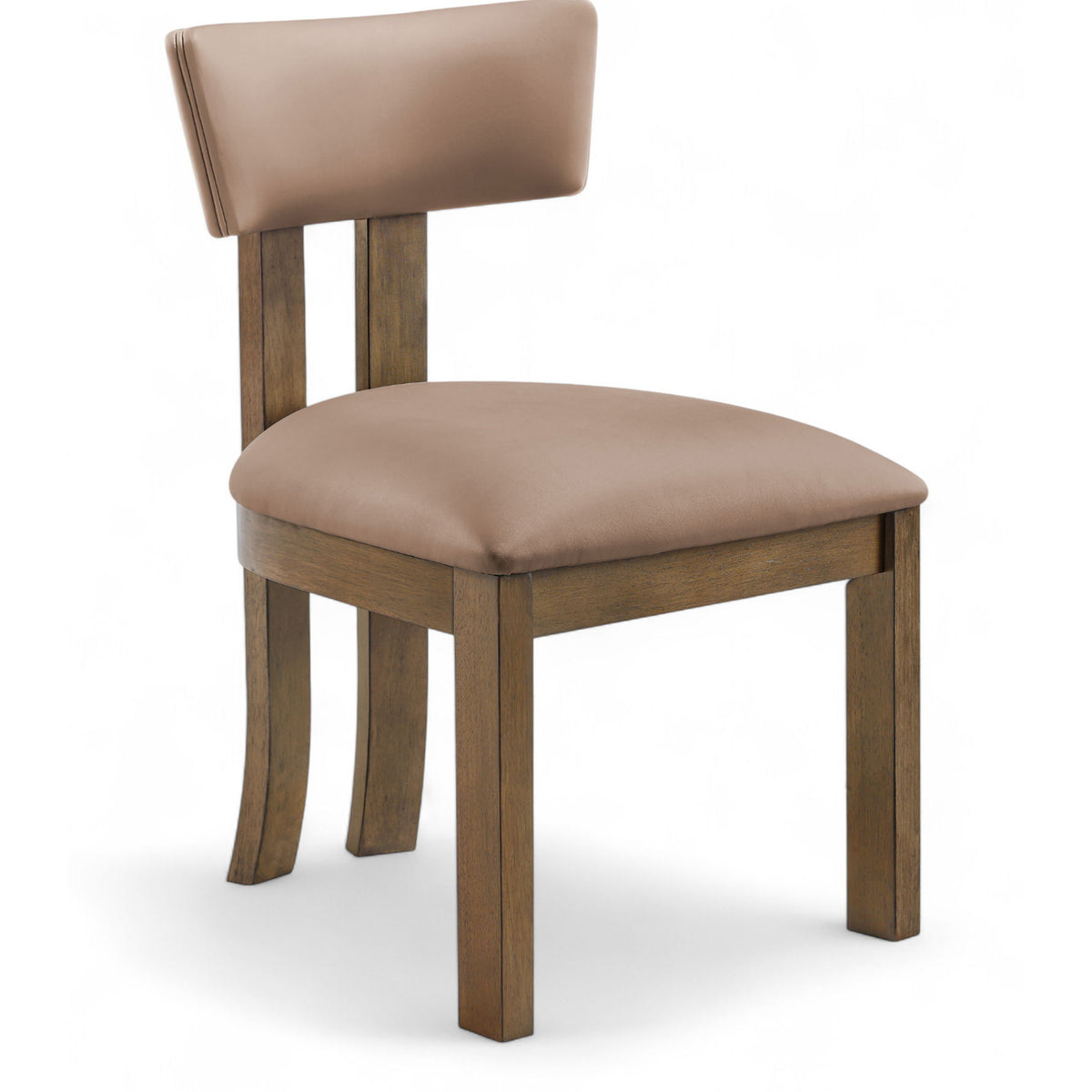 Lavrin - Vegan Leather Upholstered Dining Side Chair (Set of 2) - Walnut Base