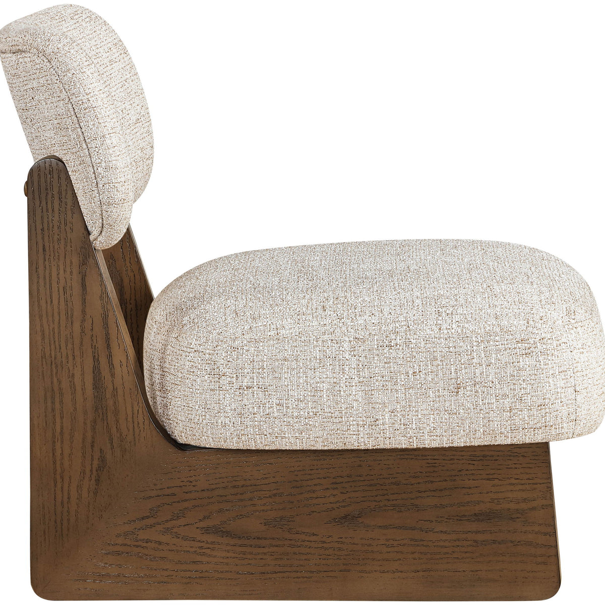 Vetra - Linen Textured Fabric Upholstered Accent Chair With Brown Base