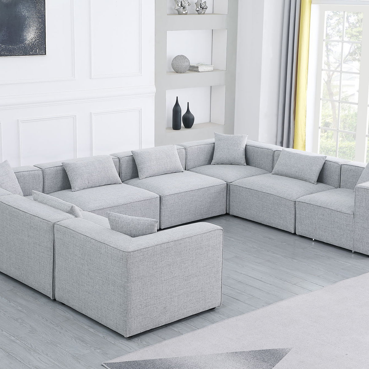 Cube - Linen 8 Piece Modular Sectional
