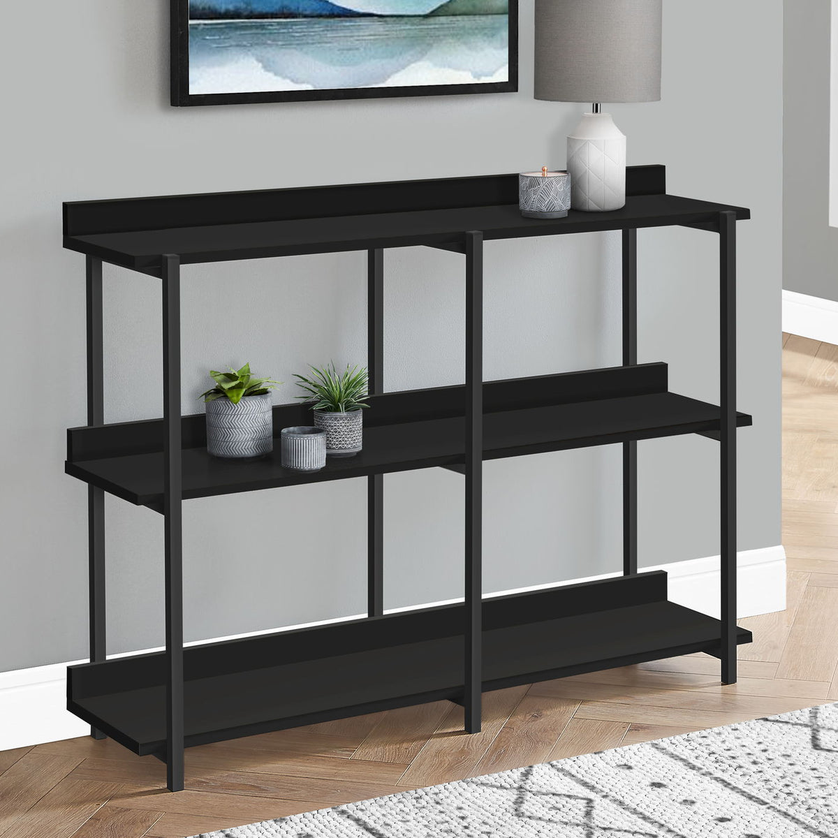 Accent Console Table For Entryway, 3 Tier Design