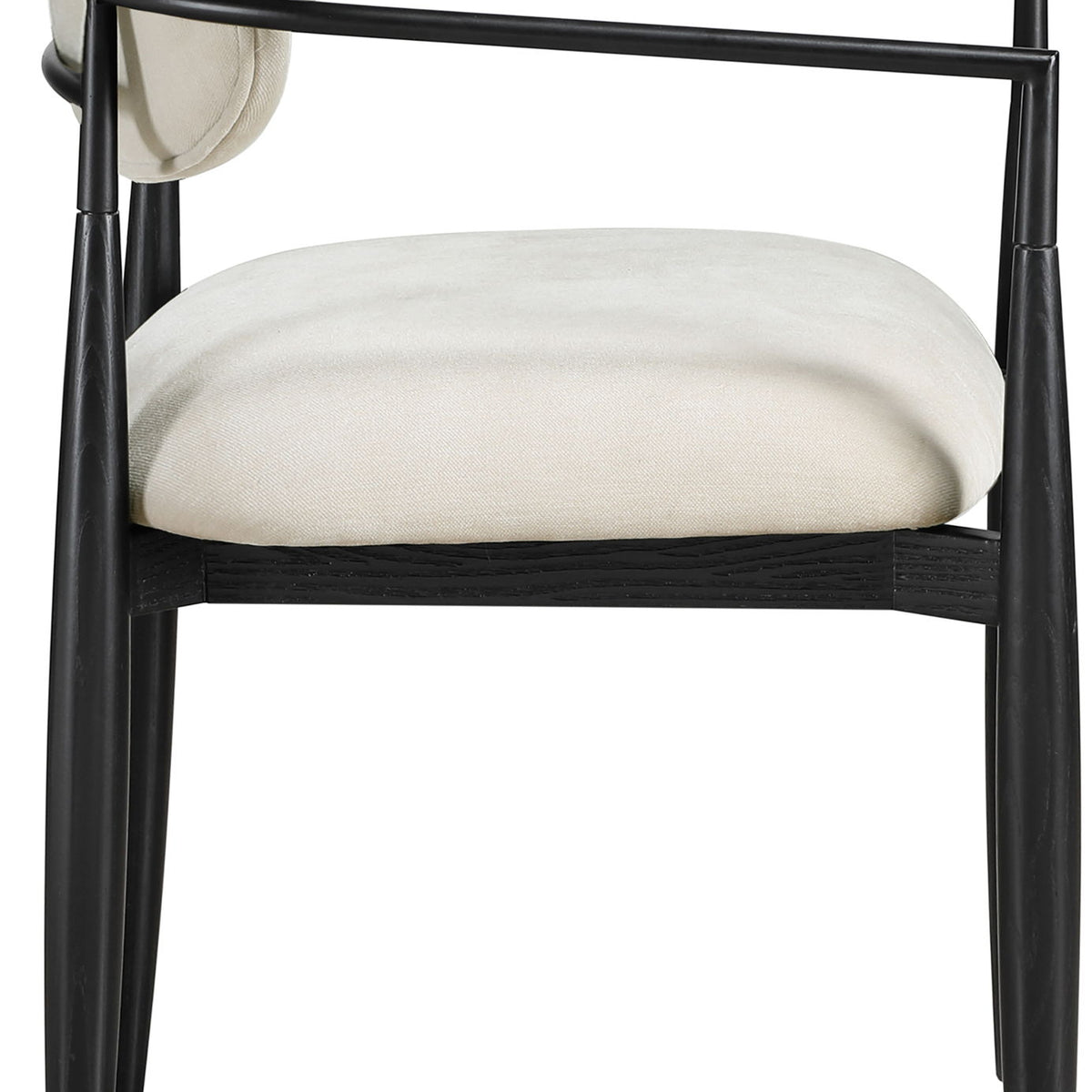 Riccio - Fabric Dining Arm Chair (Set of 2) - Black Frame