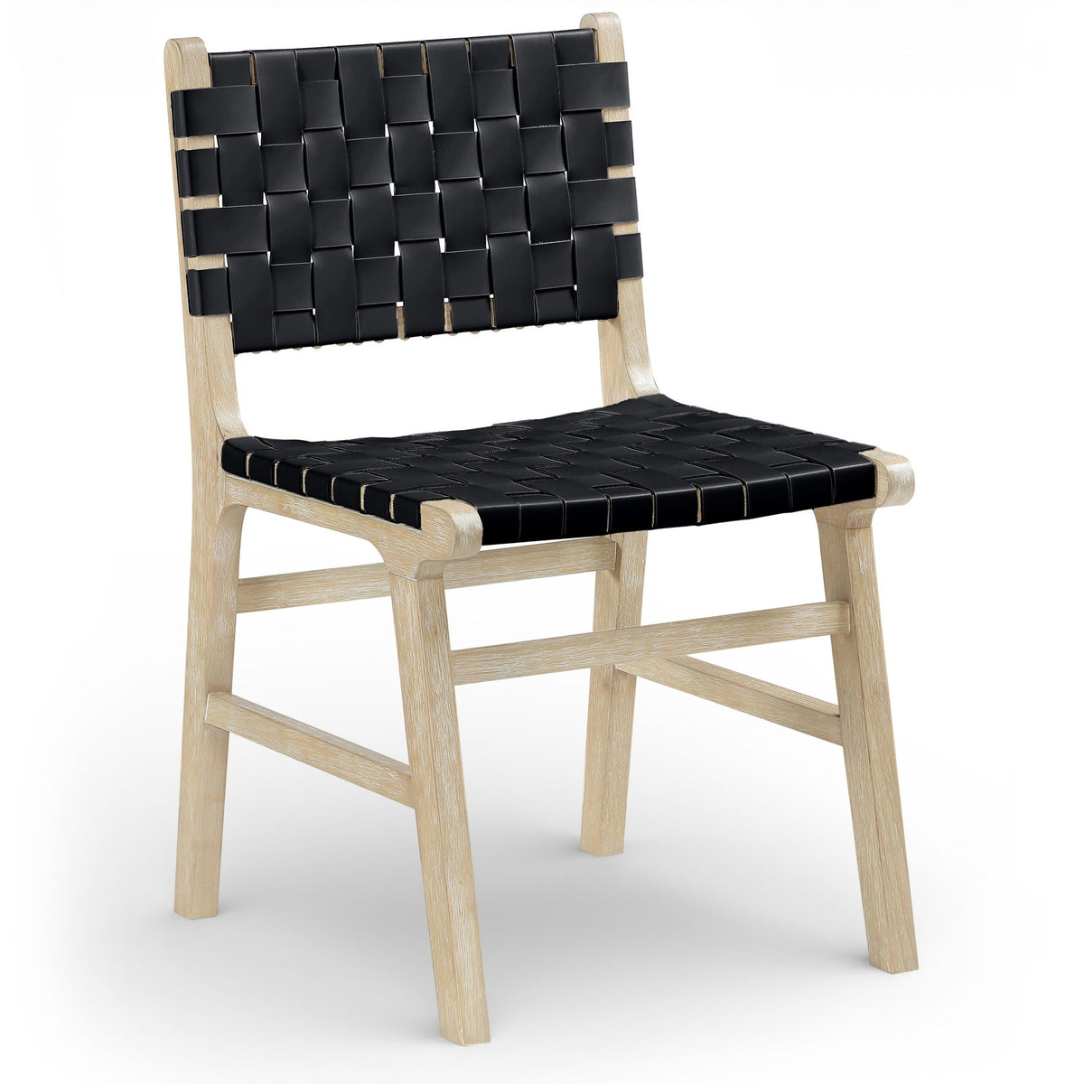 Entwine - Vegan Leather Upholstered Dining Chair - Painted Natural