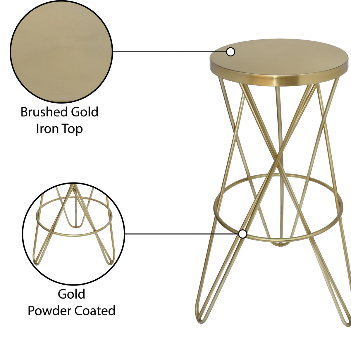 Mercury - Iron Bar Stool