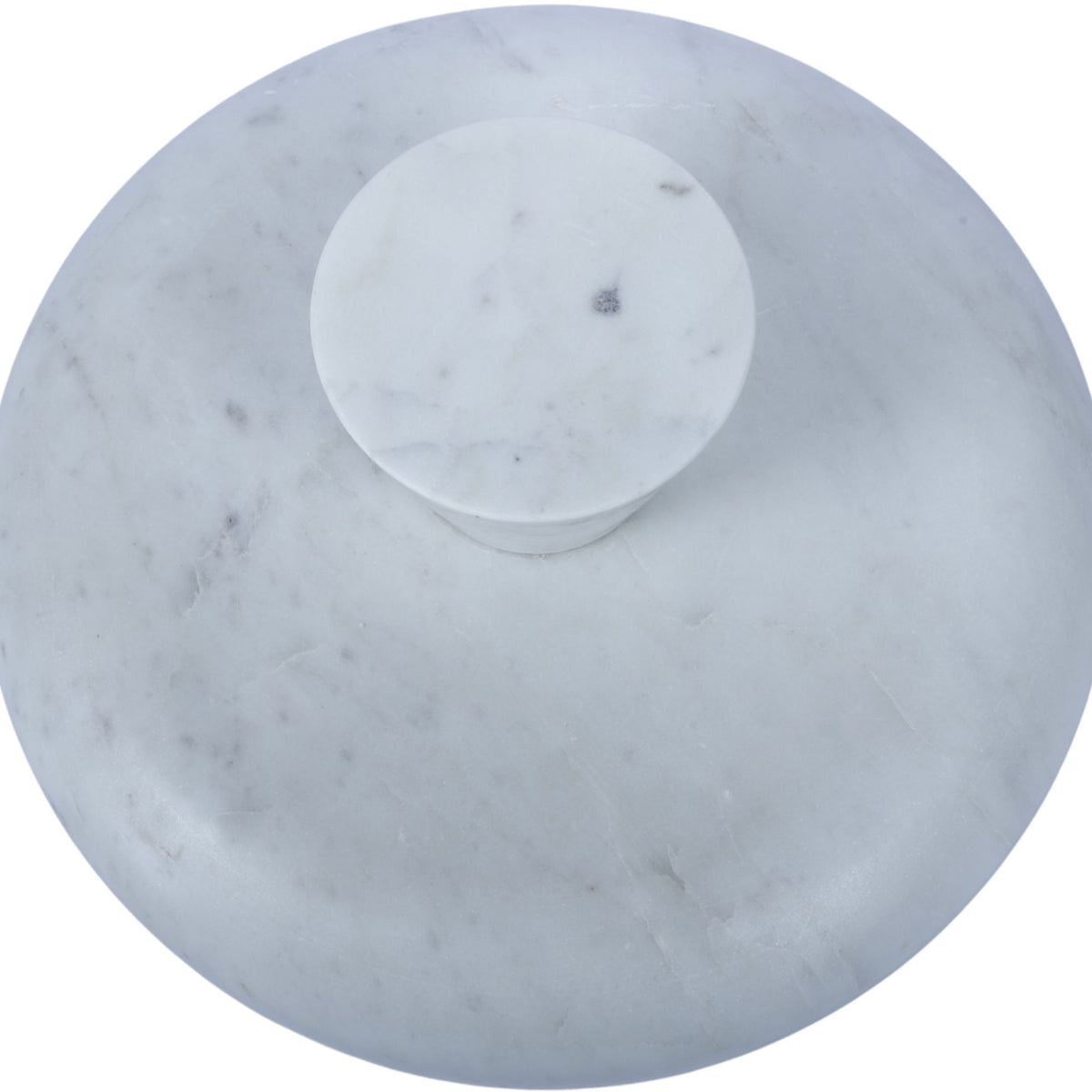 Marble bowl by Simpson, light gray marble with recessed inner bowl