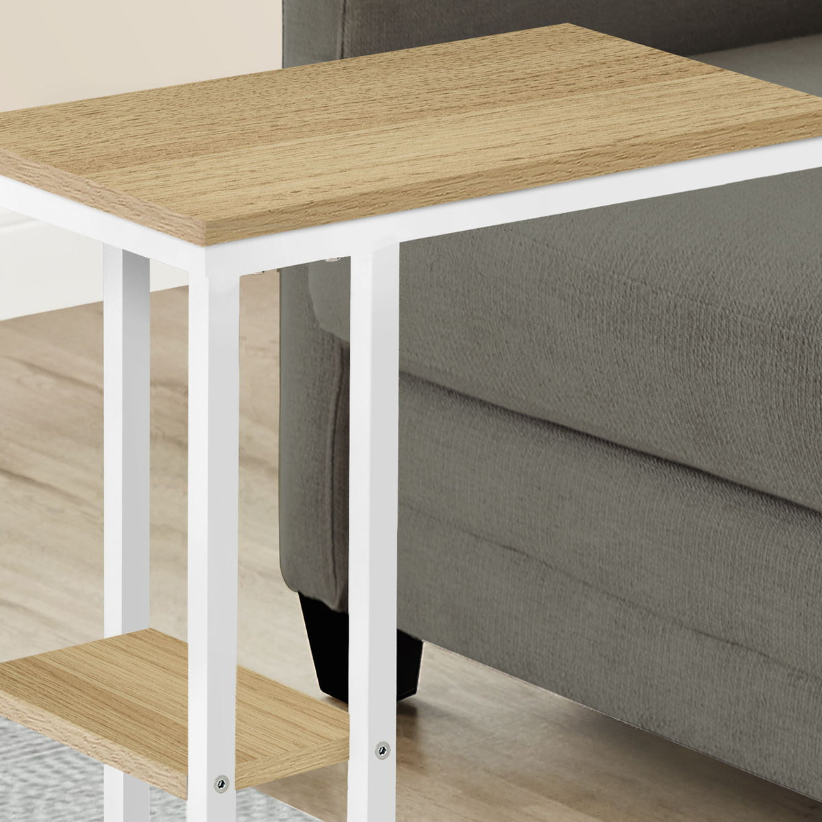 Accent Table, C - Shaped, Marble Look Contemporary & Modern Convenient Design