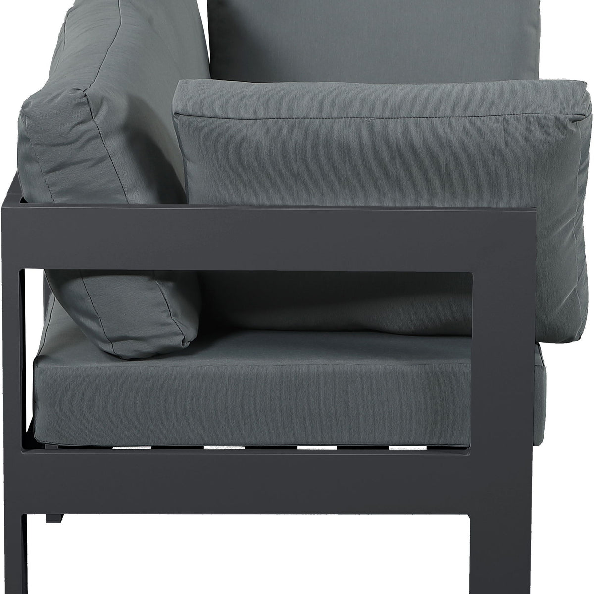 Nizuc - Outdoor Patio 2 Seat Modular Sofa With Gray Frame