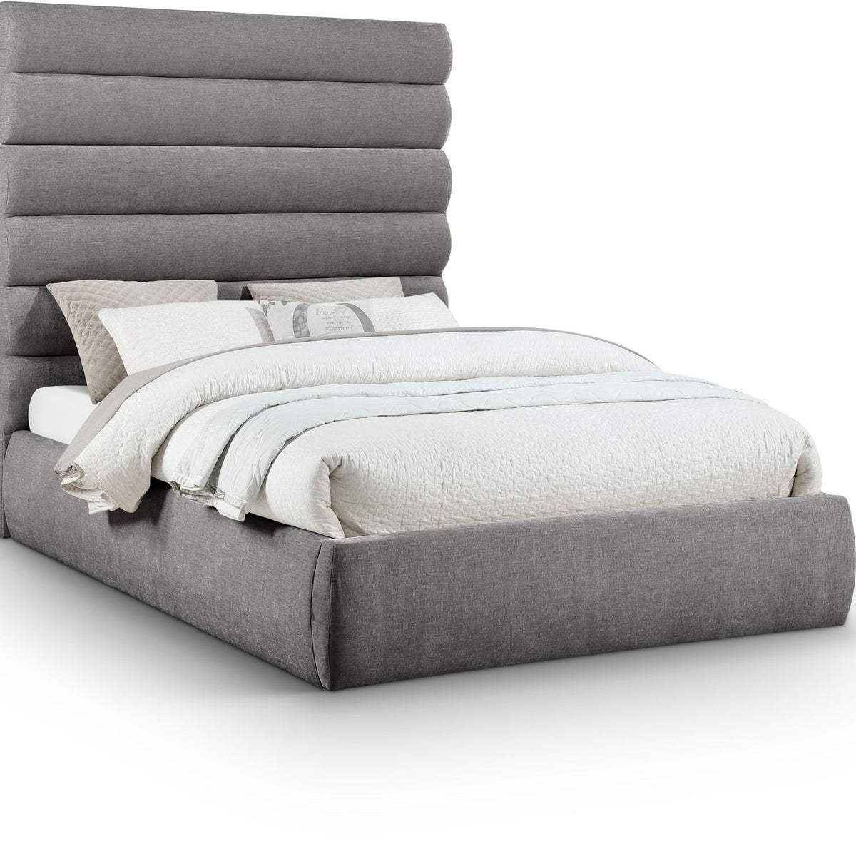 Adam - Chenille Fabric Bed With 70.5" Headboard