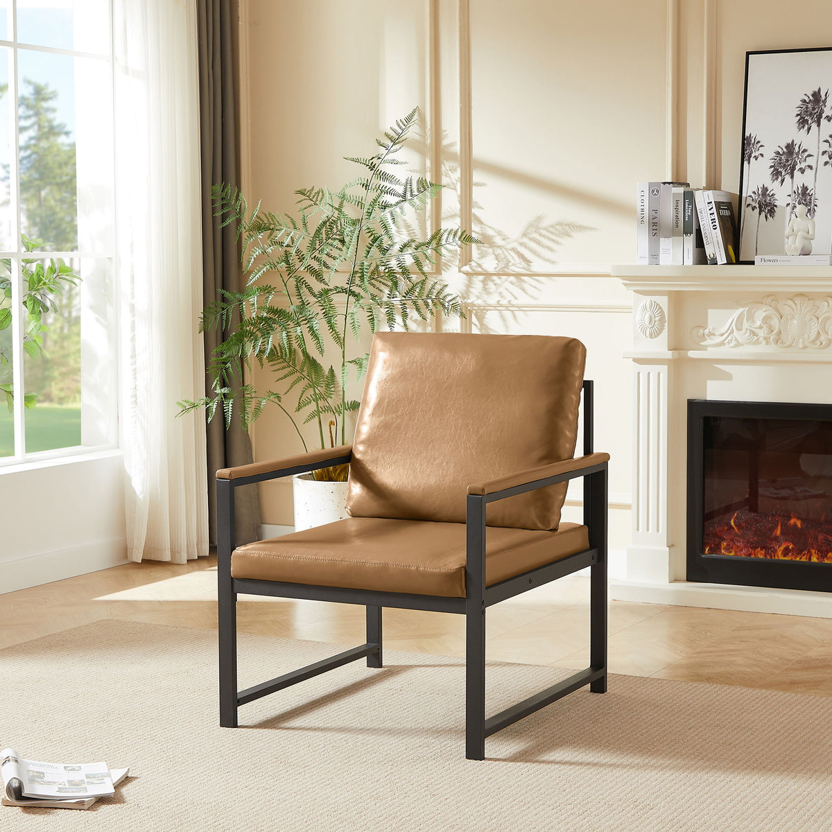 Retro Leisure Accent Chair With Extra Soft Padding